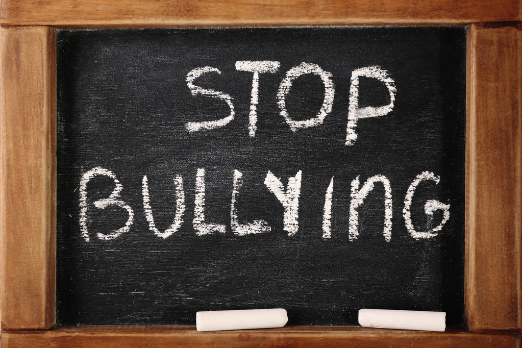 Chalkboard with text "Stop bullying", closeup - Photo, Image