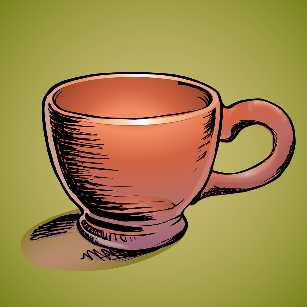 Vector illustration of a brown cup. - Vector, Image