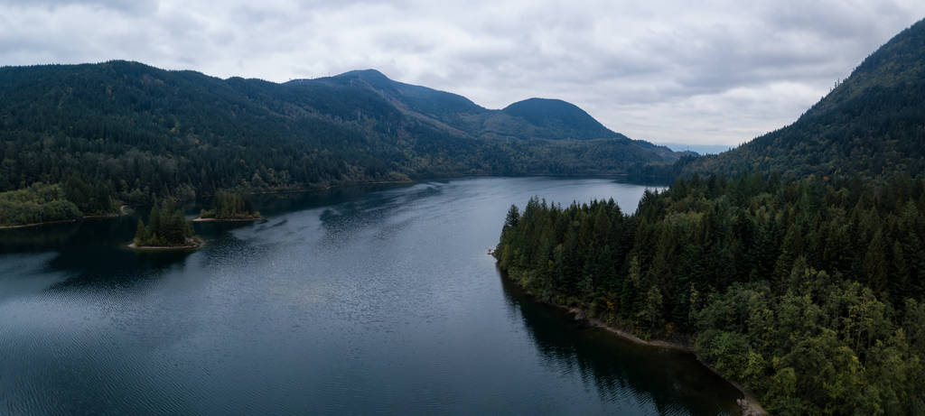 Panorama jeziora antena Hicks - Zdjęcie, obraz