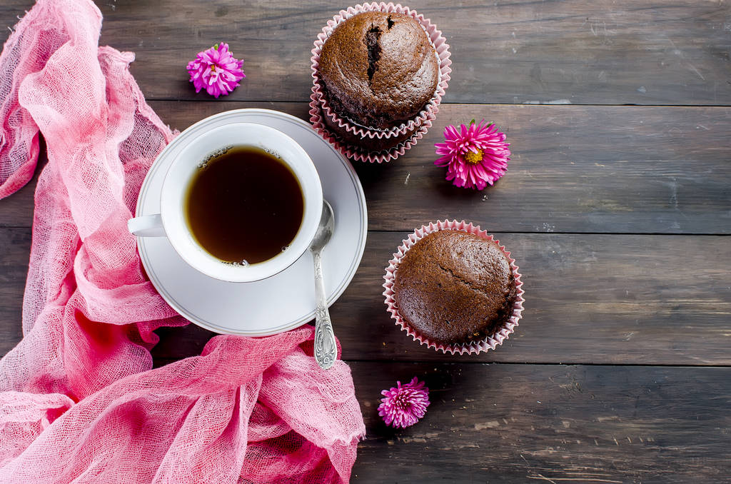 Çikolatalı kek ve kahve - Fotoğraf, Görsel