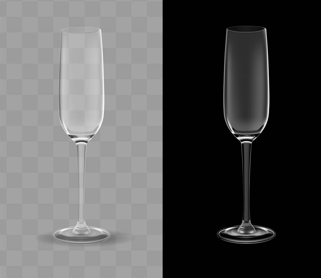 Διάνυσμα ρεαλιστική ποτήρια σαμπάνια διαφανή - Διάνυσμα, εικόνα