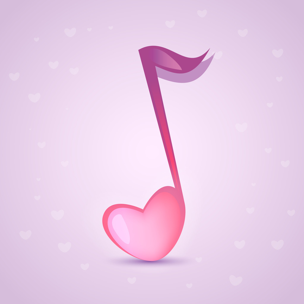 Musical love key. Vector illustration. - Vector, Image