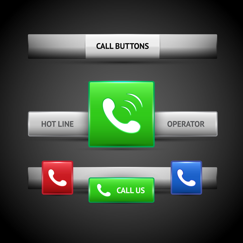 Botones de llamada para sitio web o aplicación
. - Vector, Imagen