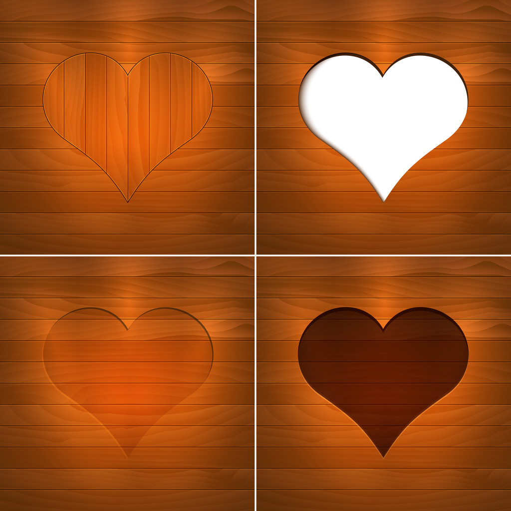 Heart in wood. Vector Background. - Vector, Image