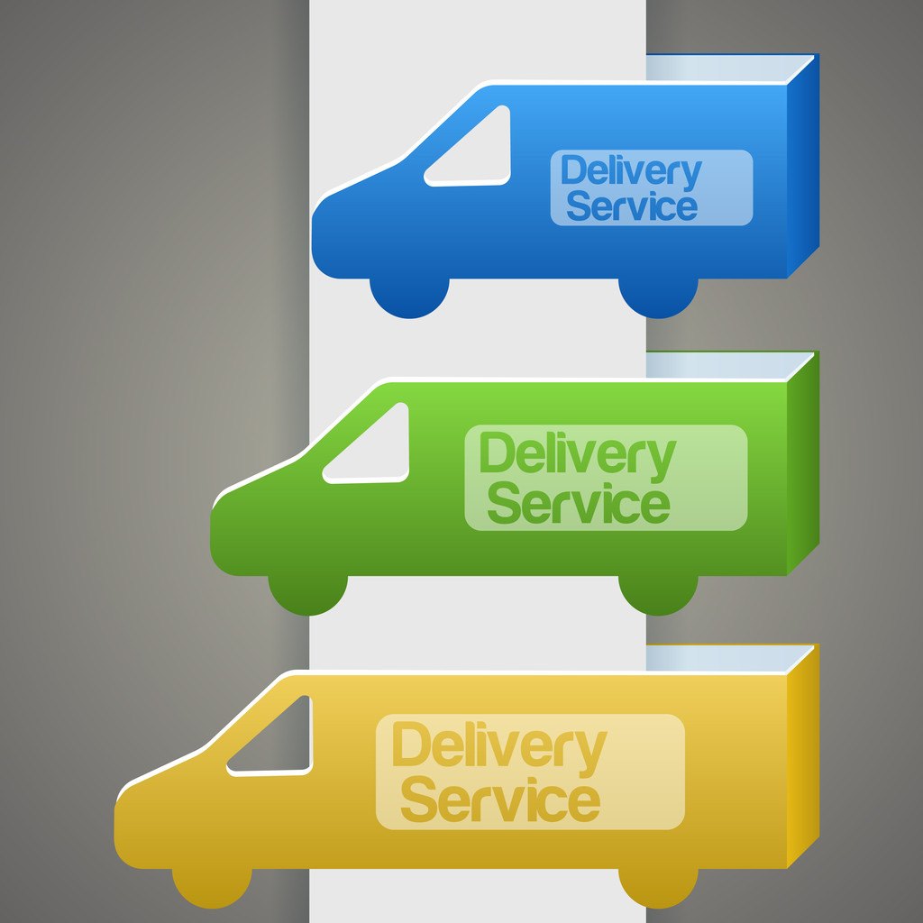 Delivery truck with delivery sign - Vector, Image