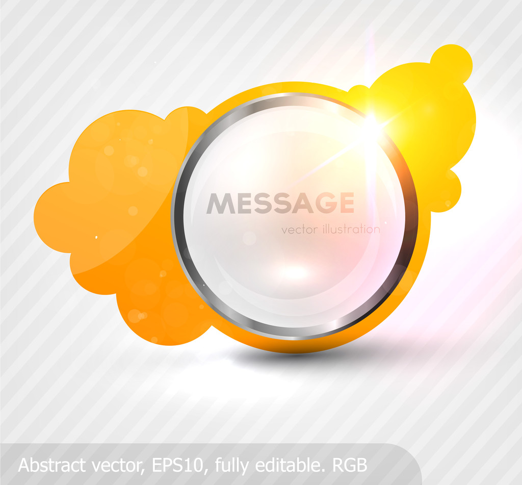 Burbuja de habla naranja abstracta (banner colorido
) - Vector, imagen