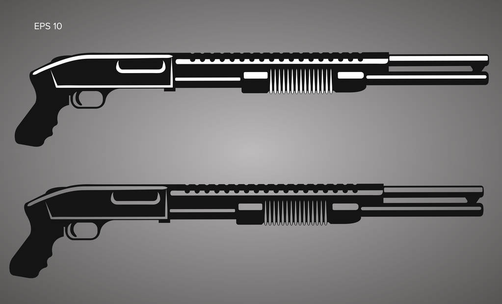 Αντλία κυνηγετικό όπλο δράσης διανυσματικά εικονογράφηση - Διάνυσμα, εικόνα