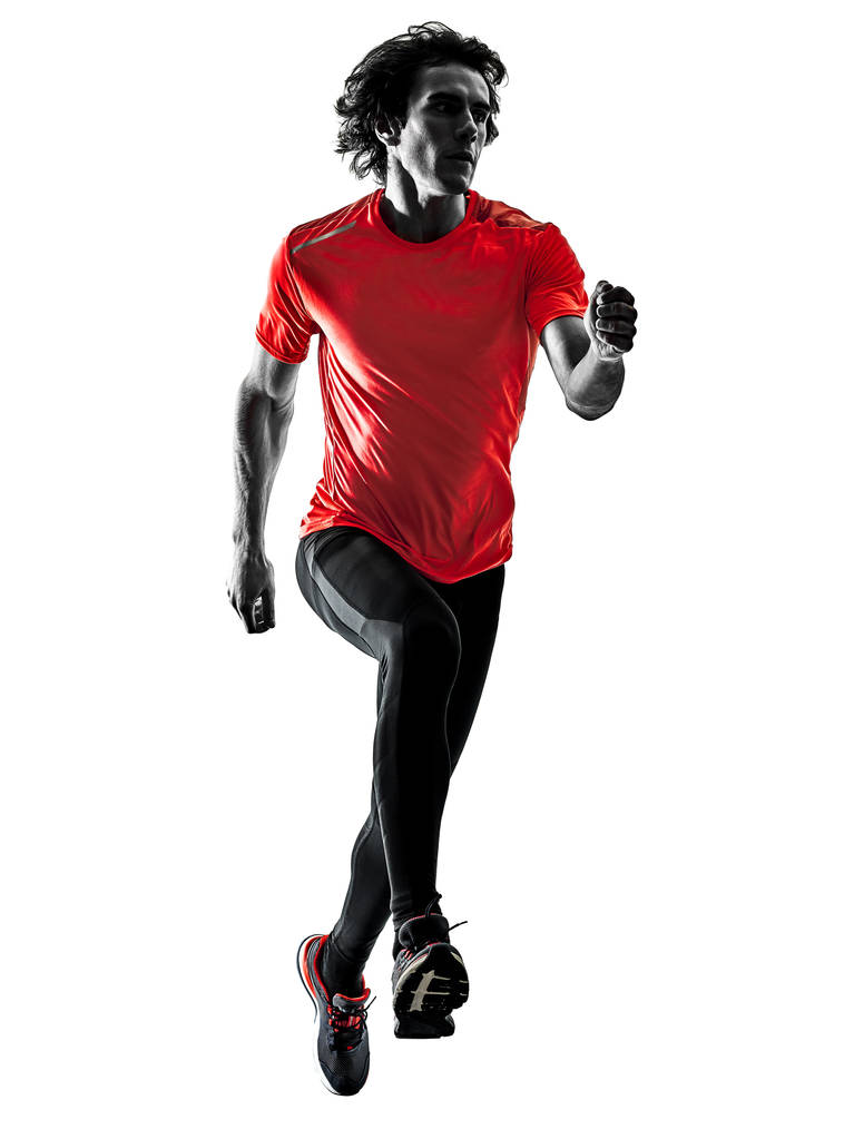 uomo corridore corsa jogger jogging isolato silhouette bianco bac
 - Foto, immagini