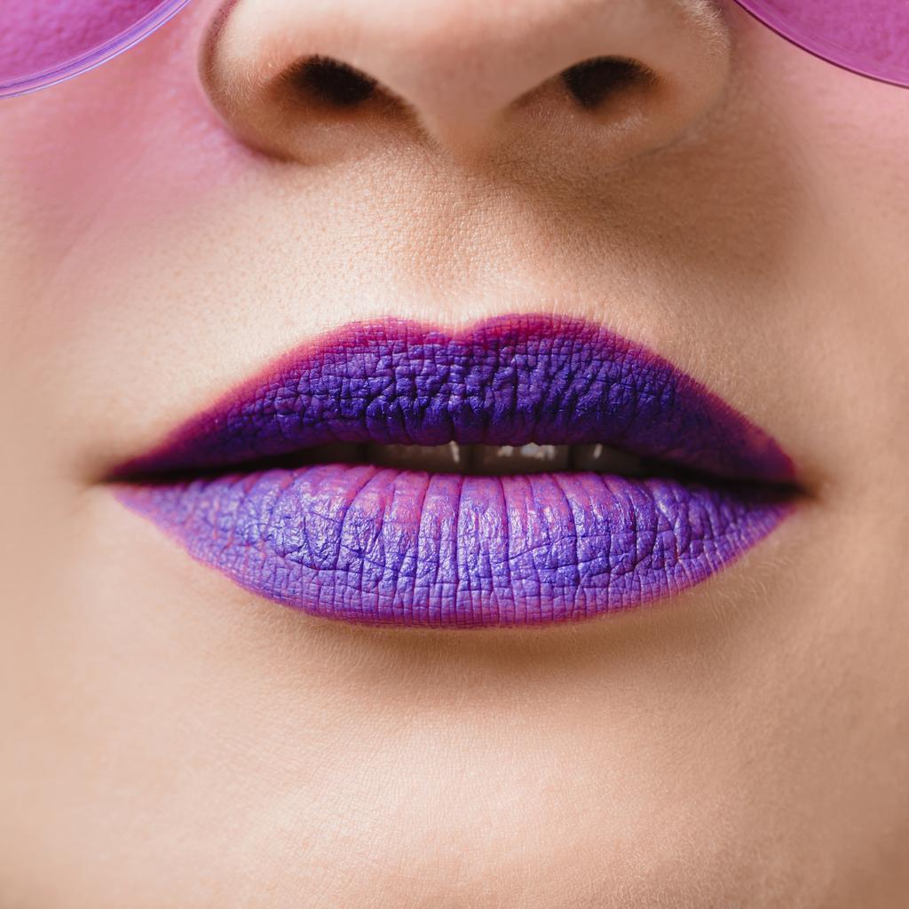 обрізане зображення жіночих фіолетових губ
 - Фото, зображення