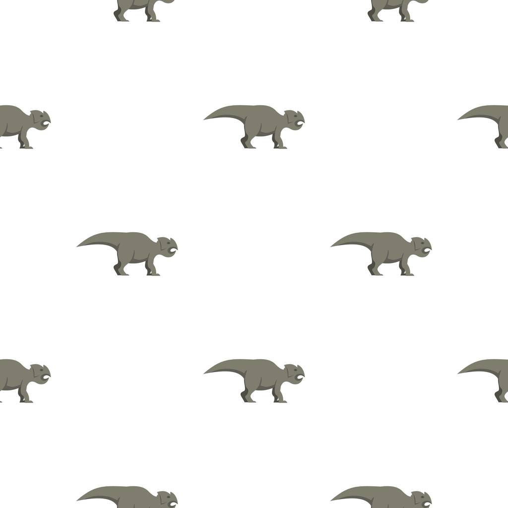 シームレスなグレー ceratopsians 恐竜パターン - ベクター画像