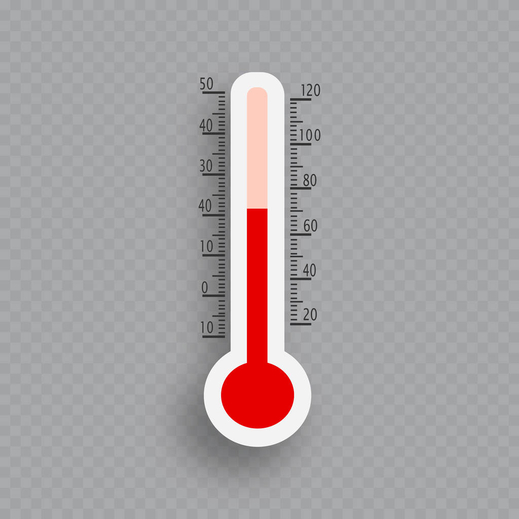 Meteorológiai hőmérő elszigetelt. Hideg és meleg hőmérséklet. Vektoros illusztráció. Celsius és fahrenheit - Vektor, kép