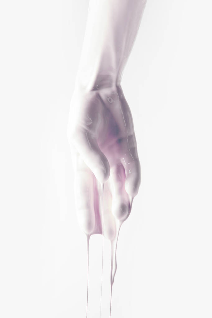 immagine ritagliata di mano femminile in vernice isolata su bianco
 - Foto, immagini