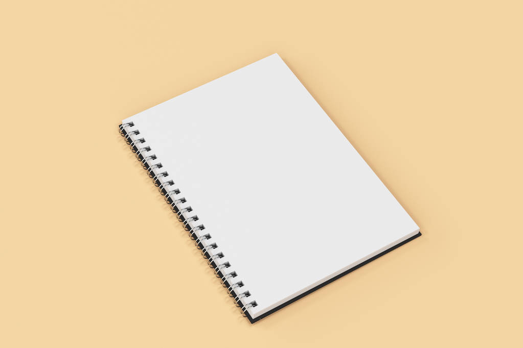 Opporre notebook spirale rilegato su sfondo arancione
 - Foto, immagini