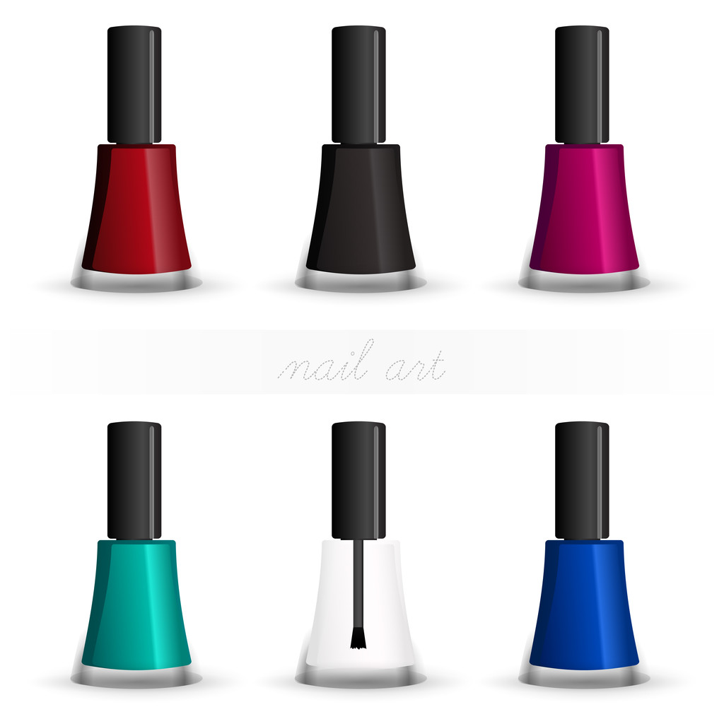 Vector set of color nail polish. - Vector, Image
