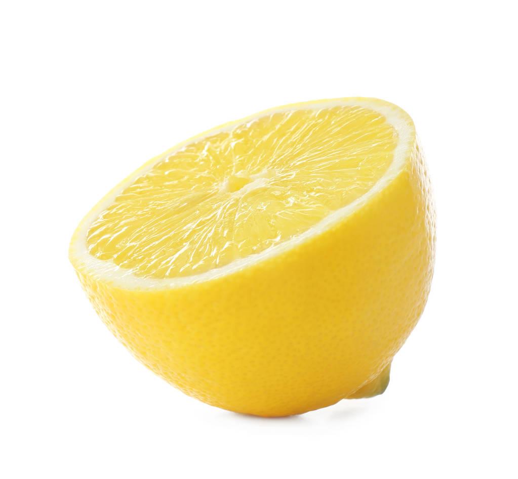 Cortar limón sobre fondo blanco
 - Foto, Imagen