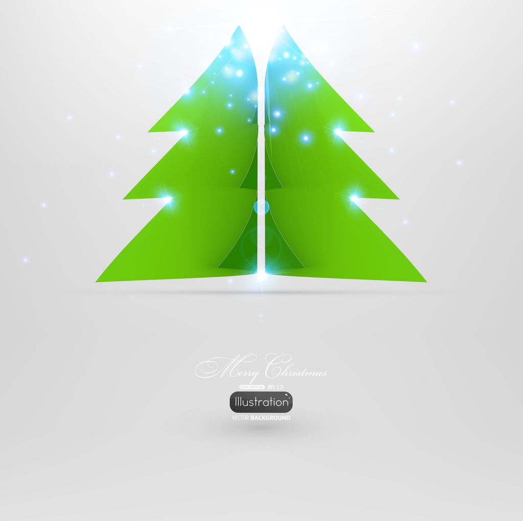 Yksinkertainen vektori joulukuusi valmistettu vihreästä kirjasta - alkuperäinen uusi vuosi kortti
 - Vektori, kuva
