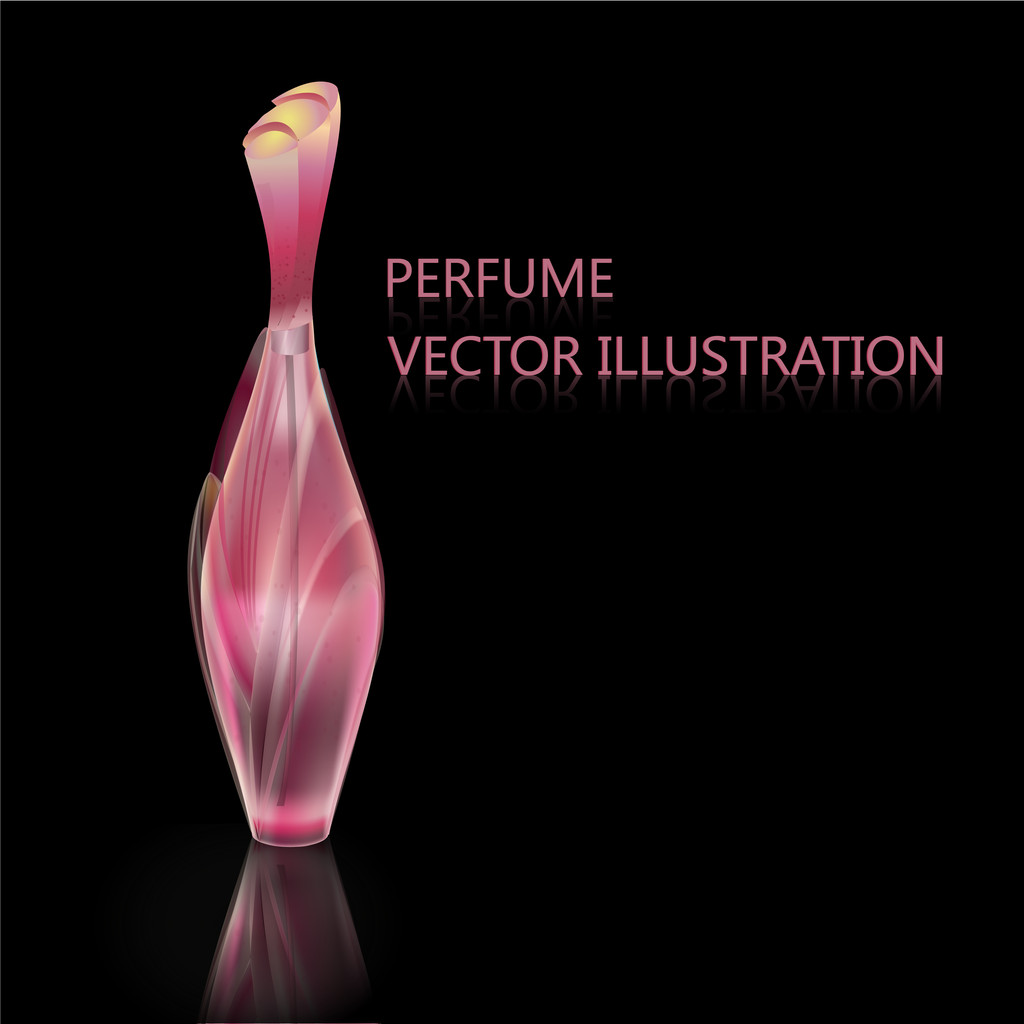 Vektor Hintergrund mit Parfüm rosa Flasche. - Vektor, Bild