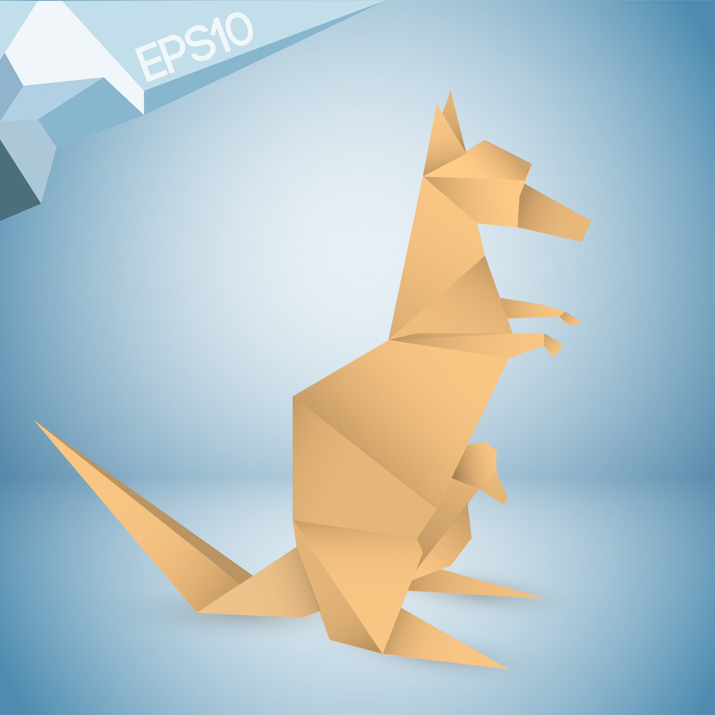 Vektorillustration von Origami-Känguru. - Vektor, Bild