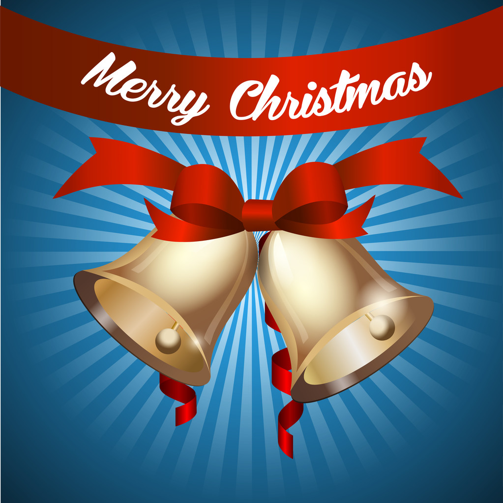 Vector Christmas background with bells. - Vector, Image