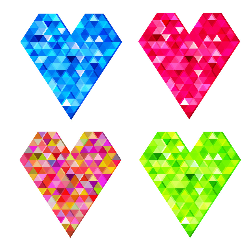 Conjunto vectorial de corazones de mosaico
. - Vector, Imagen