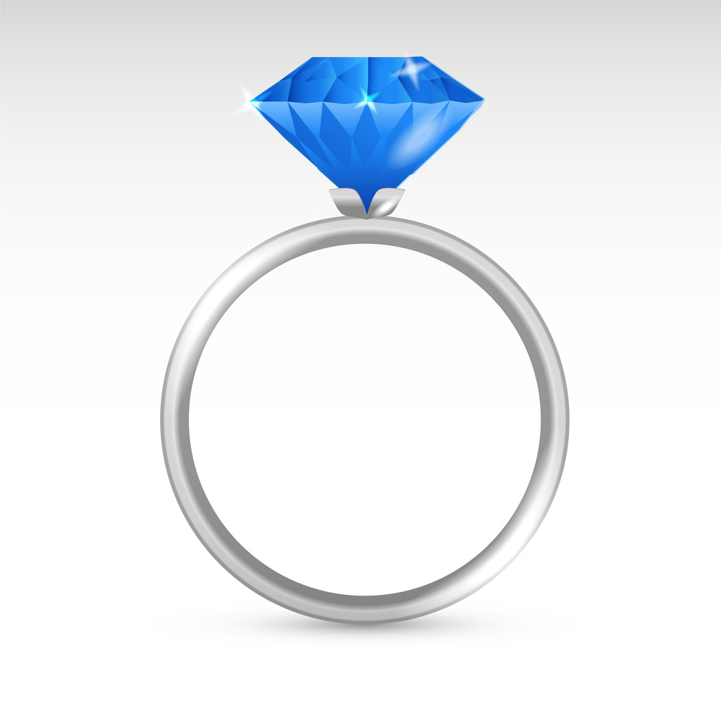 διάνυσμα ασημένιο δαχτυλίδι με διαμάντι. - Διάνυσμα, εικόνα