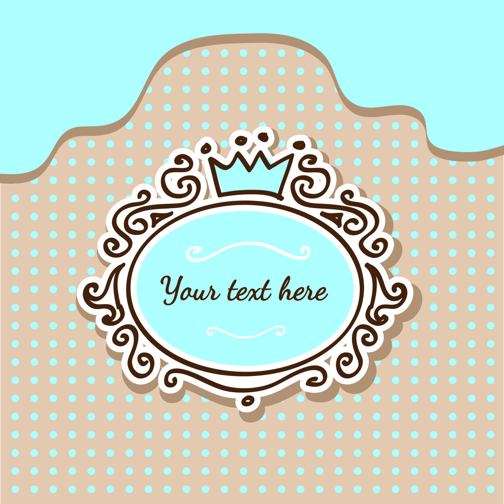 Vector cute background with crown. - Vector, Image