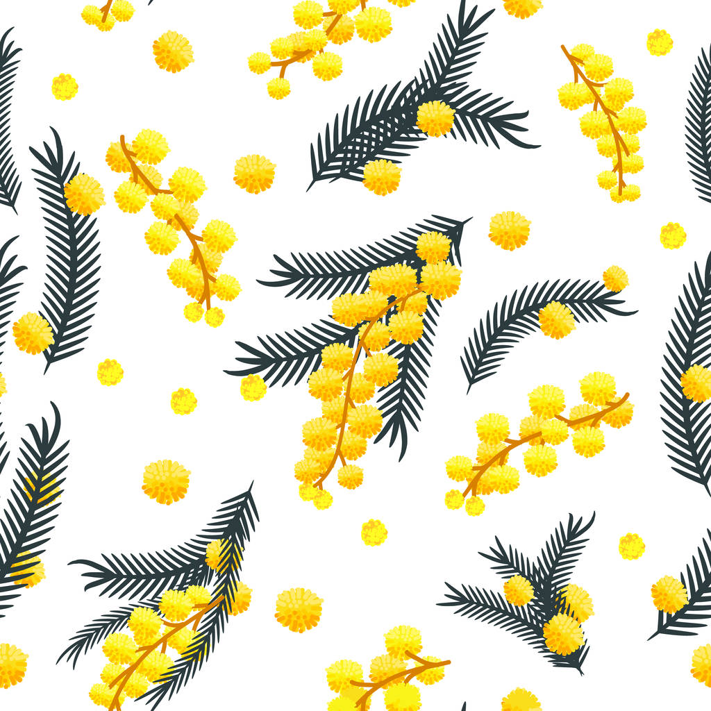 Vektor nahtlose Muster mit Mimosen - Vektor, Bild