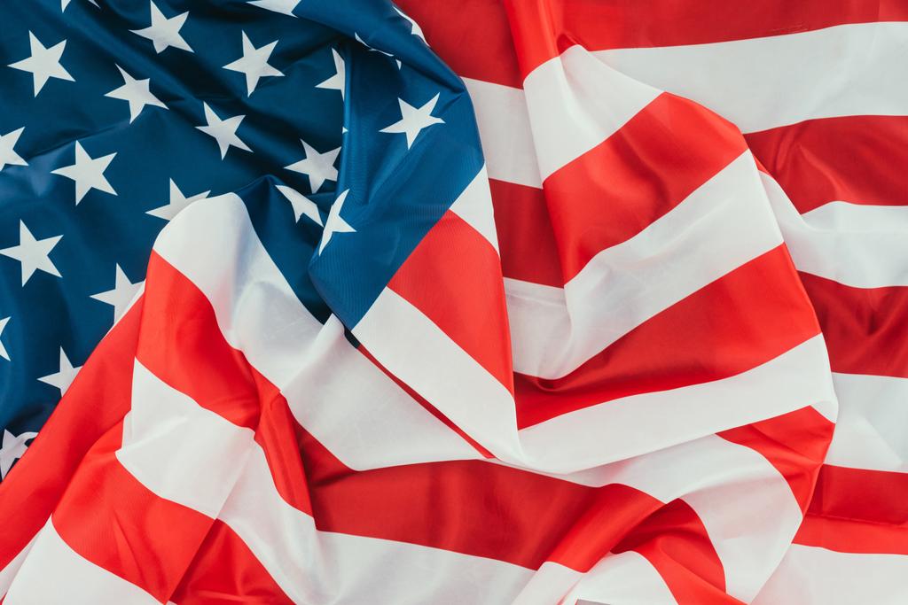折り畳まれた米国旗、大統領の日のお祝い概念の完全なフレーム - 写真・画像