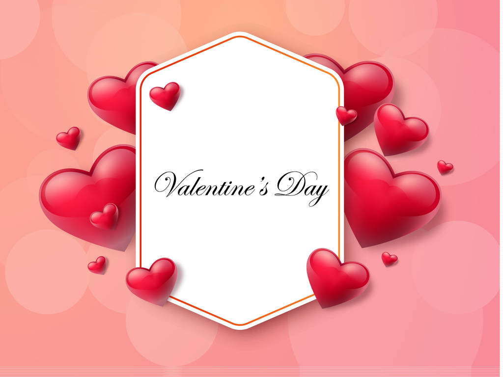 2018 День святого Валентина фон с текстовым боксом и красивые сердца. Векторная иллюстрация
 - Вектор,изображение