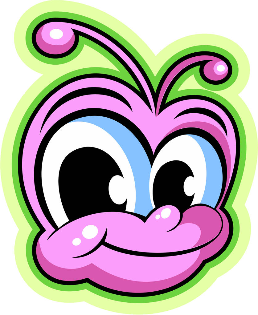 Cartoon style smiley face, funny kids vector cartoon character. - Vector, Image