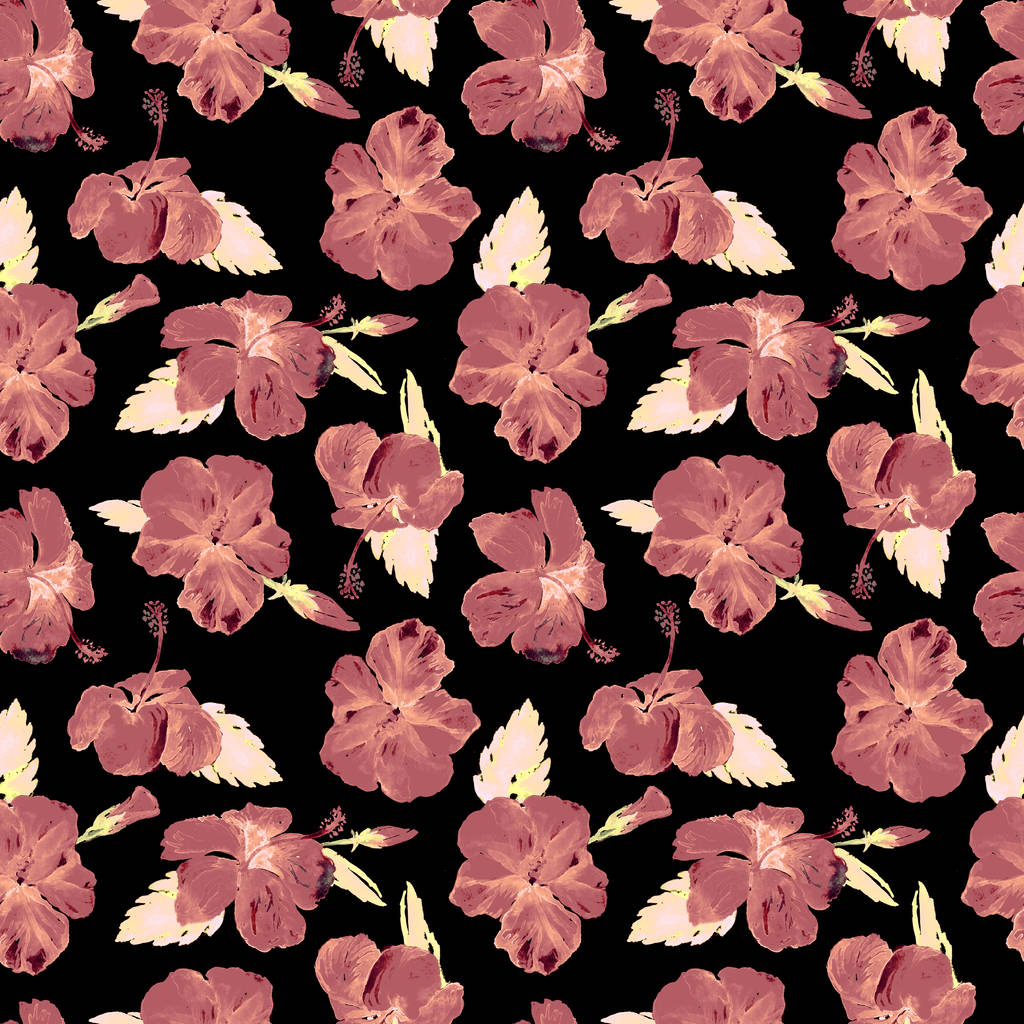 Akvarell Seamless Pattern. Kézzel festett szemlélteti a trópusi levelek és virágok. Tropic nyári motívum Hibiscus mintával. - Fotó, kép