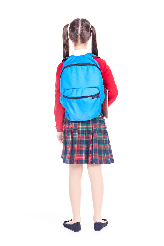 Estudante com mochila azul
 - Foto, Imagem