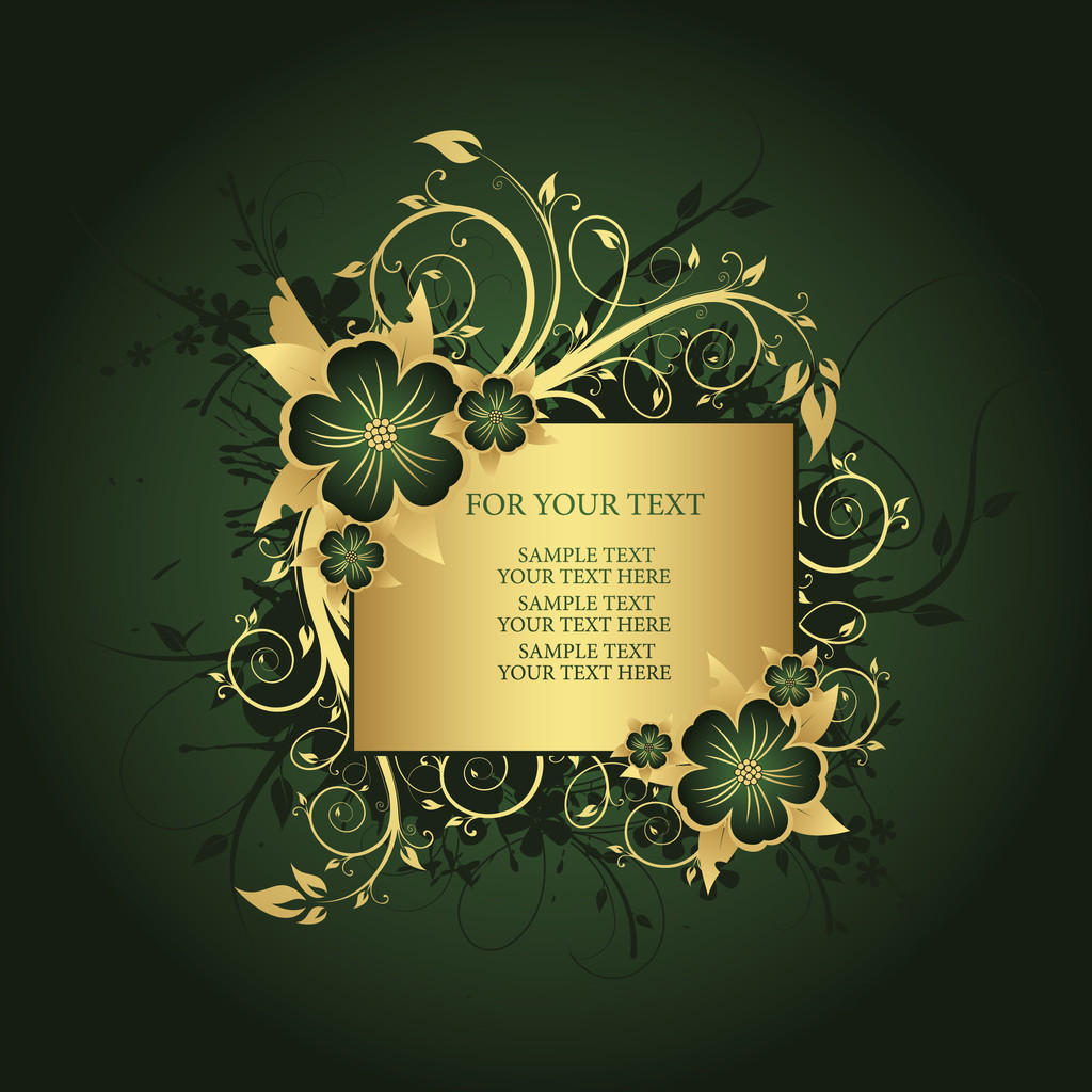 gouden frame voor tekst - Vector, afbeelding