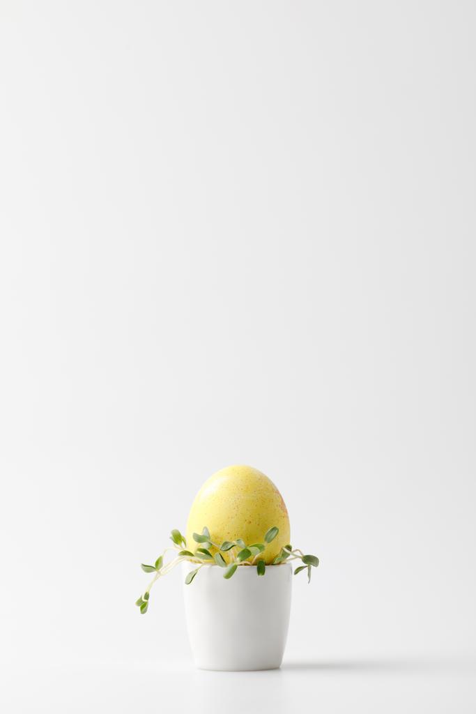 keltainen maalattu pääsiäismuna muna seistä valkoinen
 - Valokuva, kuva