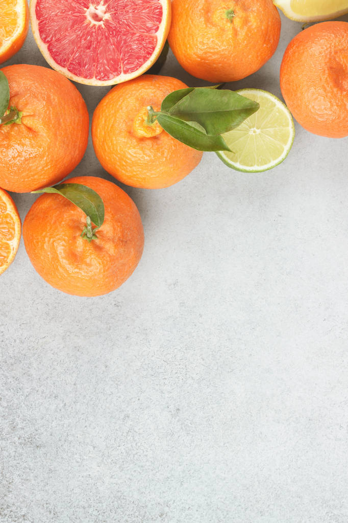 Citrusových plodů. Mandarinka, grapefruit, vápno, mandarinka, citron - Fotografie, Obrázek
