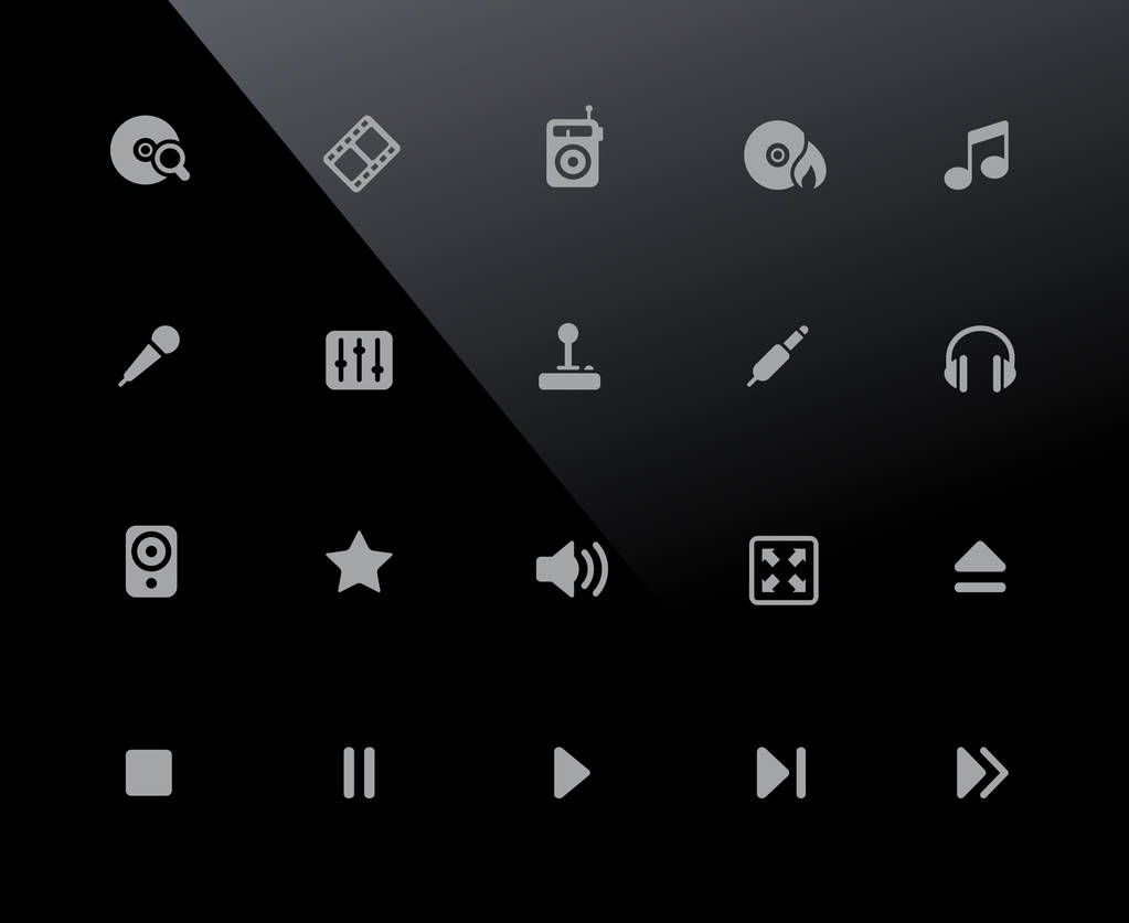 Media Player Icons // 32px Series - Vector icons adjusted to work in a 32 pixel grid. - Vector, Image