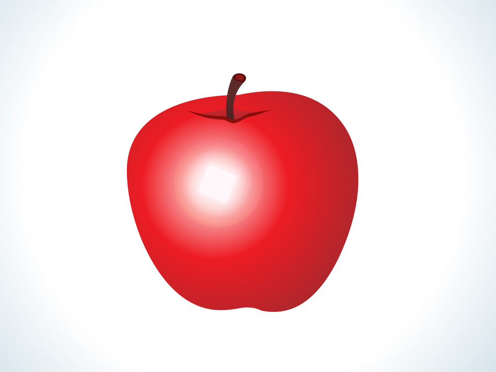 Rojo brillante fruta de manzana
 - Vector, imagen