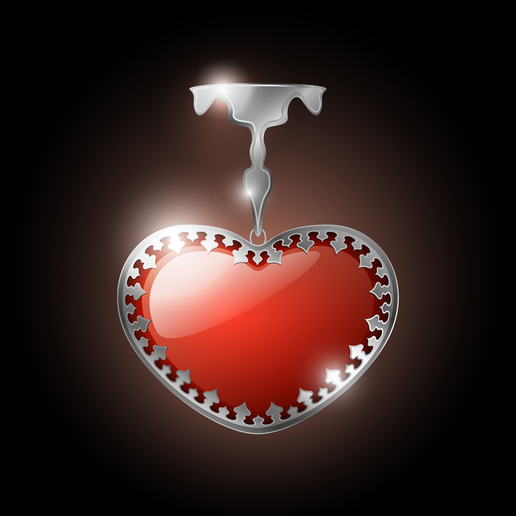 Vector jewel heart. Vector illustration. - Vector, Image