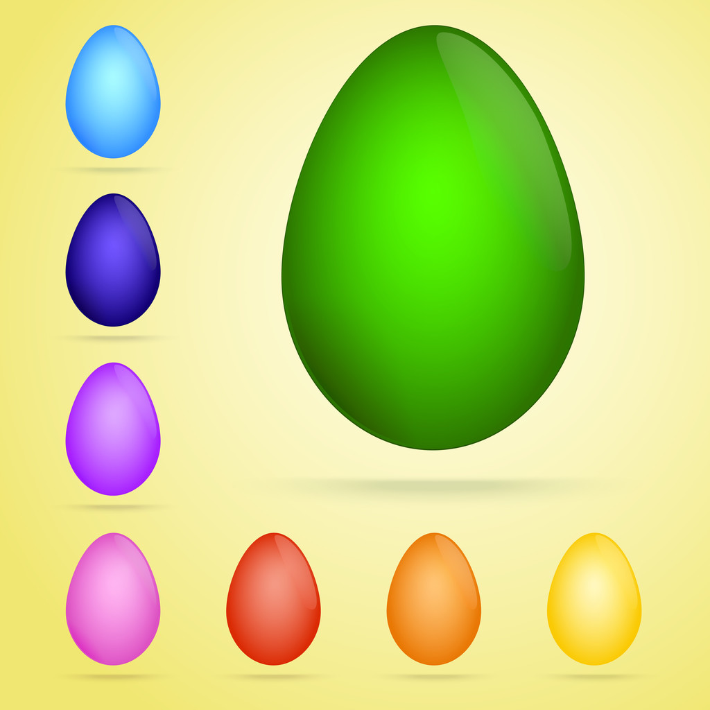 着色された卵のベクトルを設定. - ベクター画像
