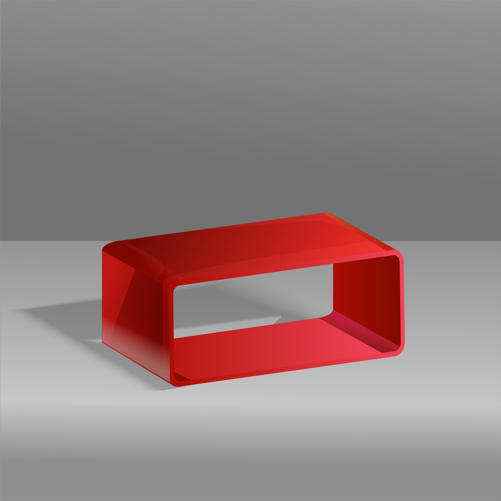 Red vector cube. Vector illustration. - Vector, Image