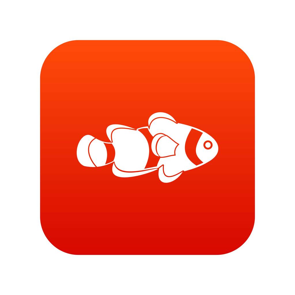 poisson clown icône numérique rouge
 - Vecteur, image