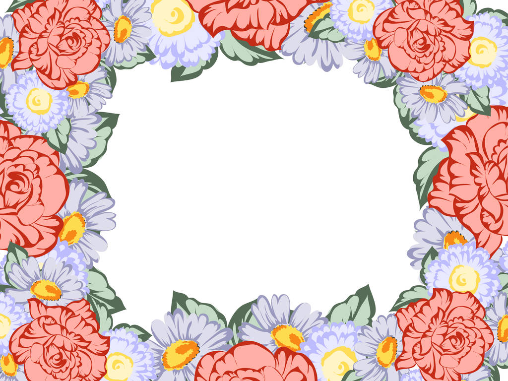 Carte de fleurs décorées de style vintage. Éléments floraux en couleur
 - Vecteur, image