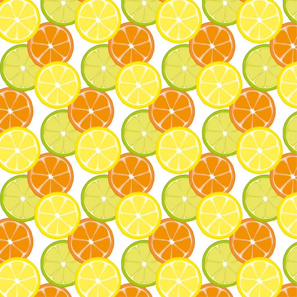 Patrón con cítricos Mezcla de limón y naranja
 - Vector, Imagen