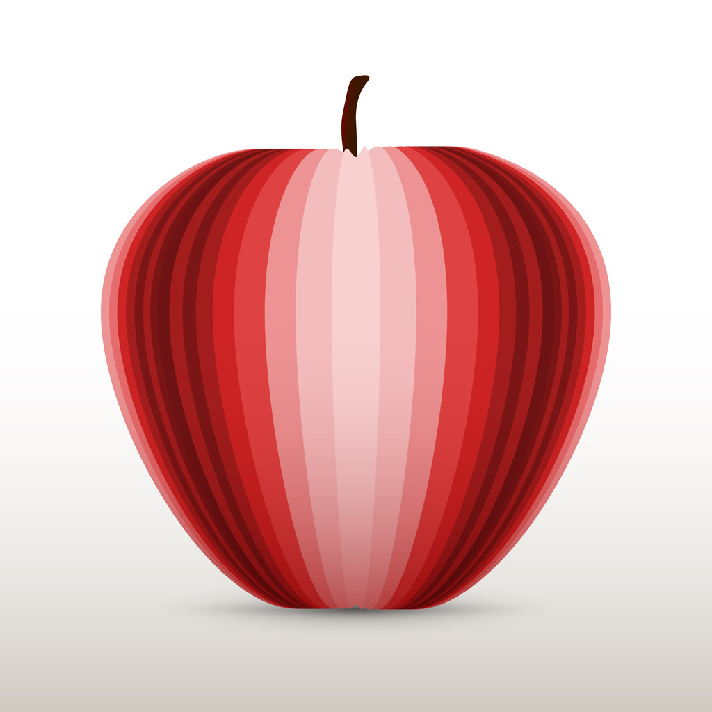 векторная иллюстрация красного яблока. - Вектор,изображение