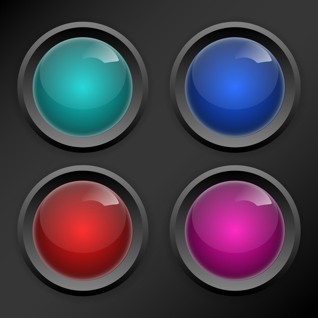 conjunto vetorial de botões coloridos. - Vetor, Imagem