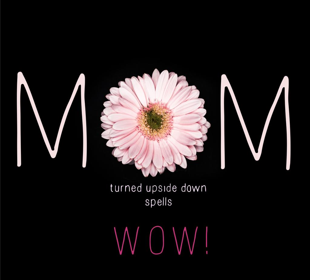 biglietto di auguri per la giornata delle madri con bella gerbera rosa isolata su nero
 - Foto, immagini