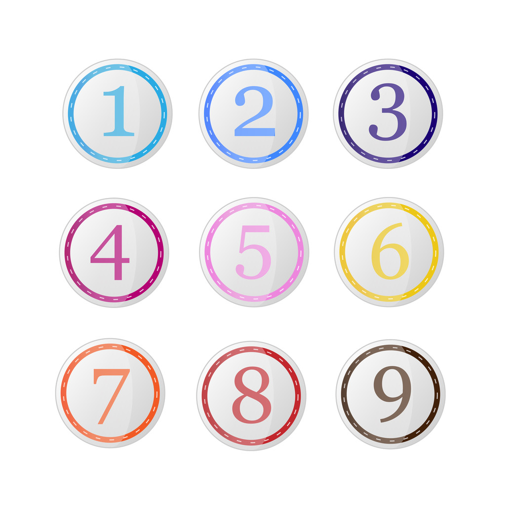Vector set of icons with numbers. - Vector, Image