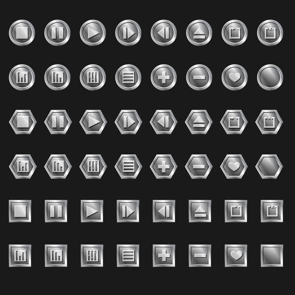 Vector set of buttons. - Vector, Image