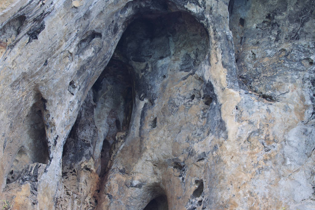 Details en vormen van rotsen op Railay schiereiland, Thailand - Foto, afbeelding