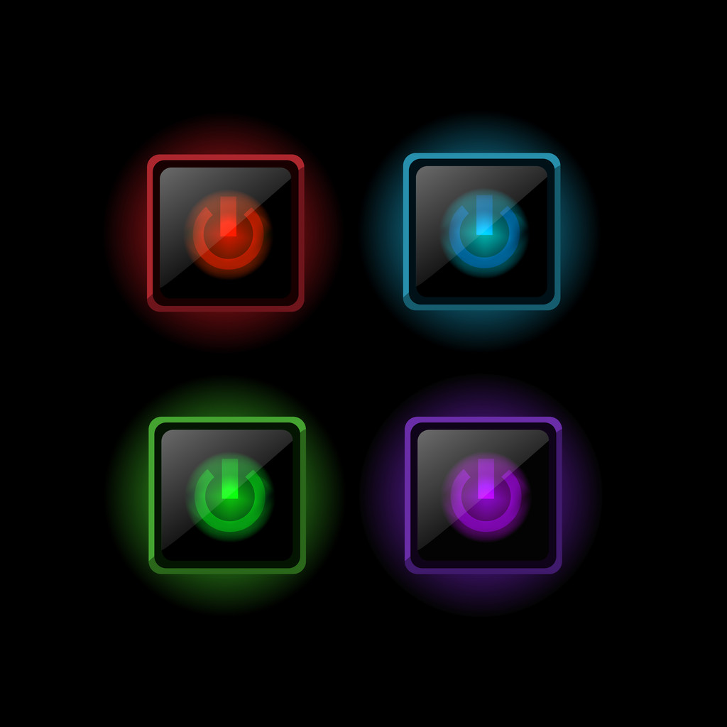 Vector set of power buttons. - Vector, Image